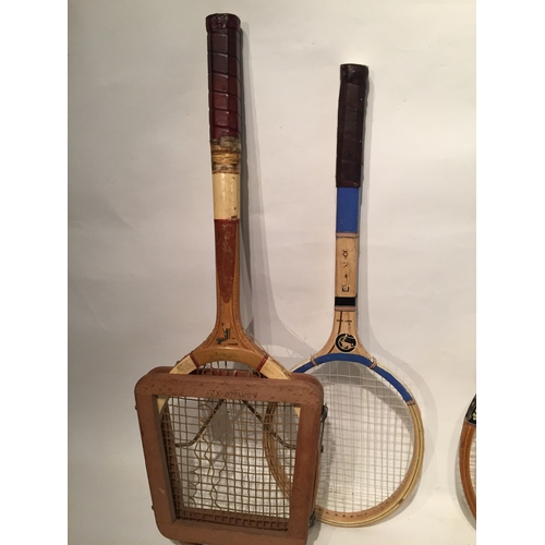 374 - 4 x vintage tennis rackets