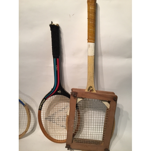 374 - 4 x vintage tennis rackets