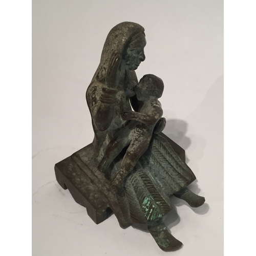 112 - Interesting Bronze Figure Of a Breast Feeding Mother