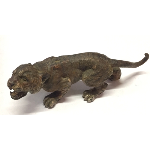 106 - AN AUSTRIAN COLD-PAINTED BRONZE MODEL OF A TIGER 
CIRCA 1900, IN THE MANNER OF BERGMAN OF VIENNA