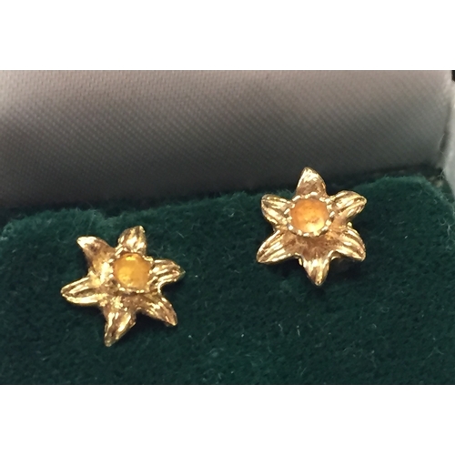 125 - Pair Of Welsh Gold earrings