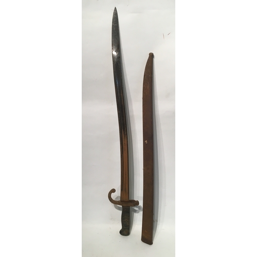 171 - French Model 1866 Chassepot Bayonet with scabbard 71cm long