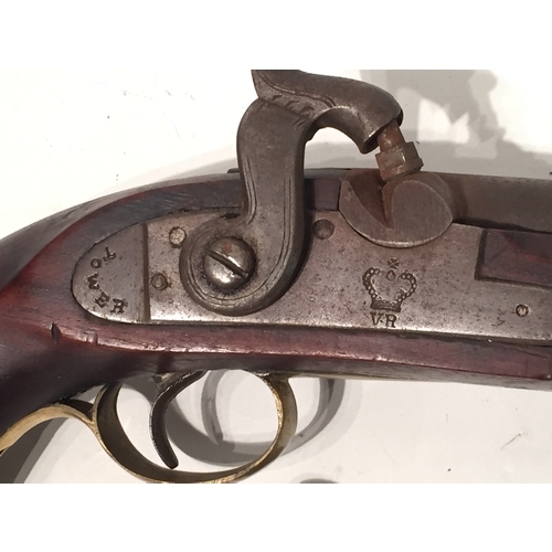 176 - Tower percussion cap pistol along with ball shot mould