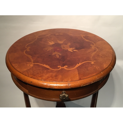 51 - Circular Drum Top Hall Table with inlay to top 43cm x 70cm