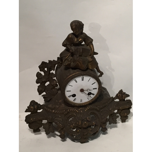 169 - Bronze Mantle Clock