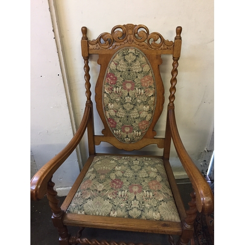 66 - French Jacobean Style  Tapestry Chair