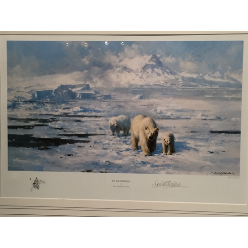 449 - Signed limited edition David Shepherd print ( ice wilderness ) 64cm x 51cm