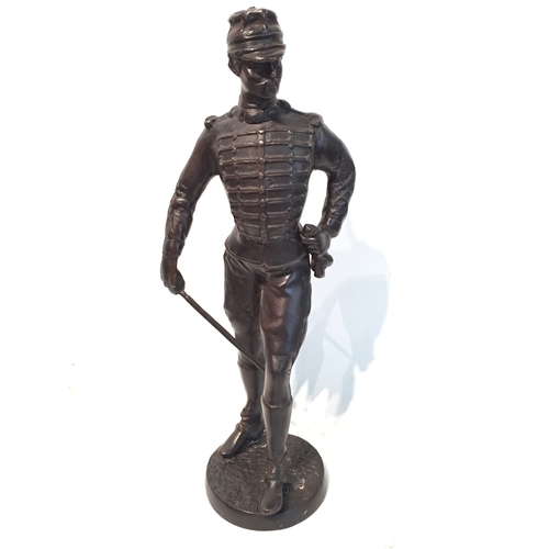 453 - Military Statue In Bronze  36cm tall