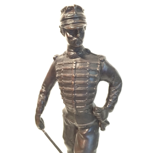 453 - Military Statue In Bronze  36cm tall