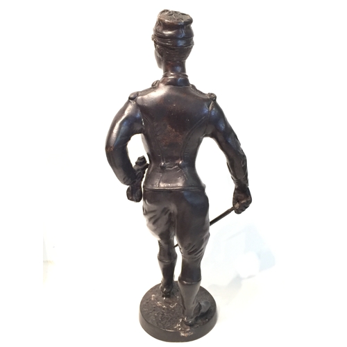 453 - Military Statue In Bronze  36cm tall