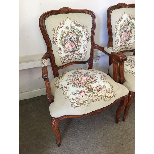 10 - 2 x Louis style Chairs 50cm x 62cm x 90cm