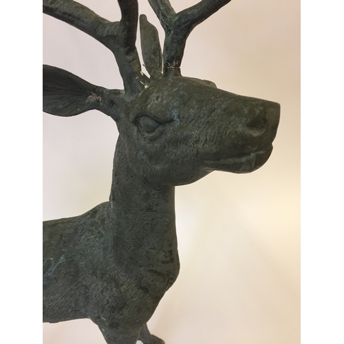 101 - Bronze stag Garden  statue / figure standing 81cm high