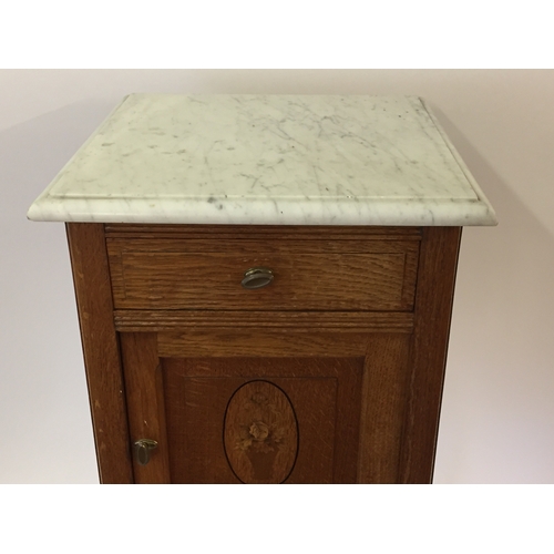 33 - Marble top pot cupboard 85cm high