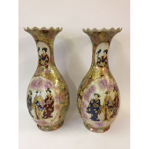 121 - Good Pair Of  Chinese Famille jaune  Vases 60cm tall