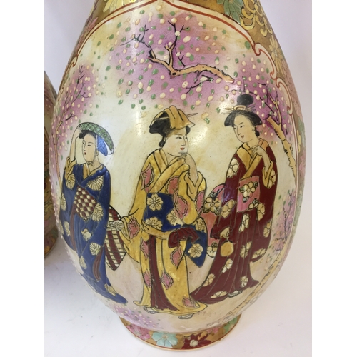 121 - Good Pair Of  Chinese Famille jaune  Vases 60cm tall