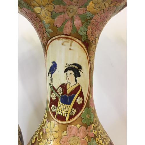 121 - Good Pair Of  Chinese Famille jaune  Vases 60cm tall