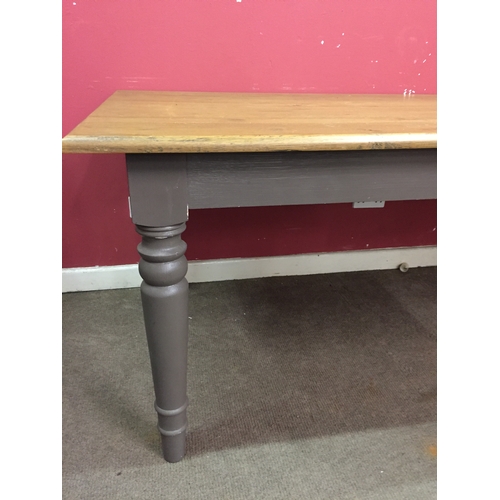 39 - Large Painted  pantry table With Drawers220cm x 100cm x 77cm