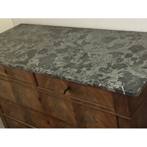 41 - Marble top chest of drawers 134cm x 59cm x 99cm