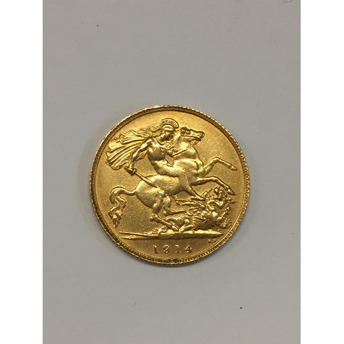 123 - 1914 gold half sovereign