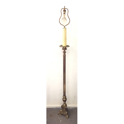 56 - Antique Brass French Standard Lamp 177cm high