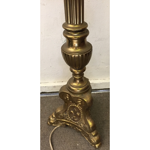 56 - Antique Brass French Standard Lamp 177cm high