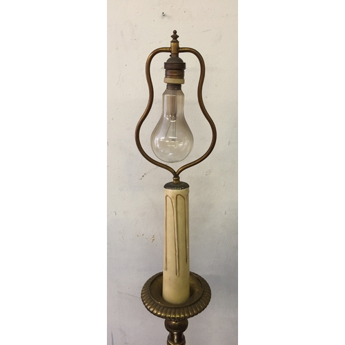 56 - Antique Brass French Standard Lamp 177cm high