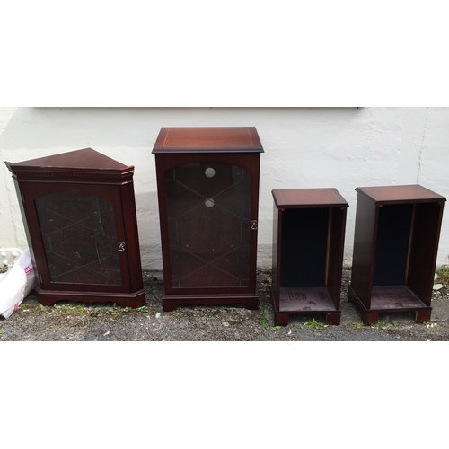 59 - 2 Glazed cabinets along with two speaker stands