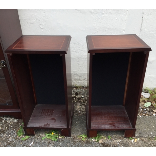 59 - 2 Glazed cabinets along with two speaker stands