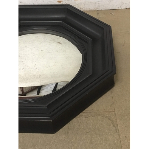 32 - Regency Style Octagonal Convex Mirror With Ebonised Moulding