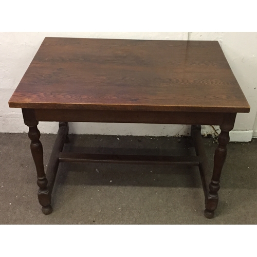 12 - Vintage French oak  table with pegged joints 68cm x 96cm x 73cm