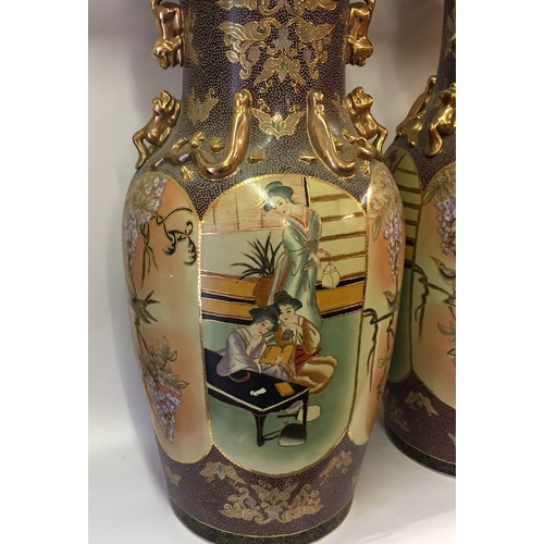 100 - Large pair of chinese vases 94cm high