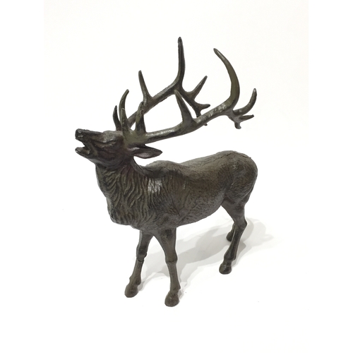 124 - Metal statue of a stag 30cm tall