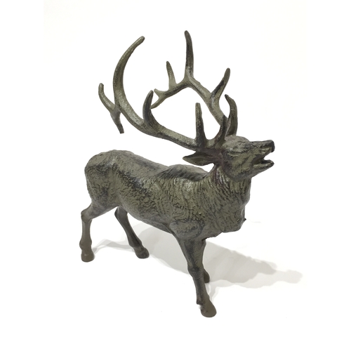 124 - Metal statue of a stag 30cm tall