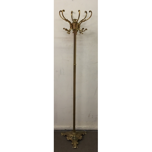 6 - Gilt Metal Coat And Hat Stand 170cm tall