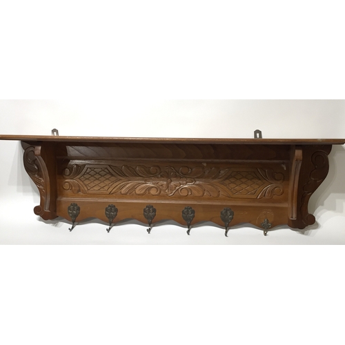 50 - Coat hook shelf 119cm