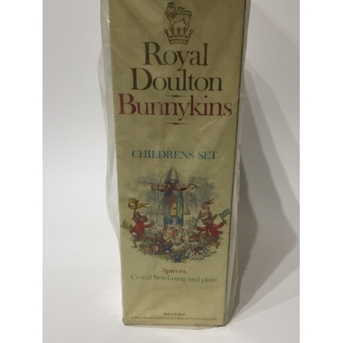 387 - Royal doulton bunnykins boxed set in origanal wrapping plastic