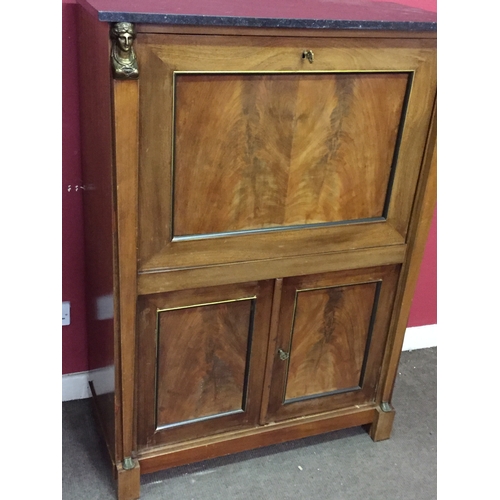 3 - French Empire Marble top cocktail cabinet 96cm x 43cm x 135cm