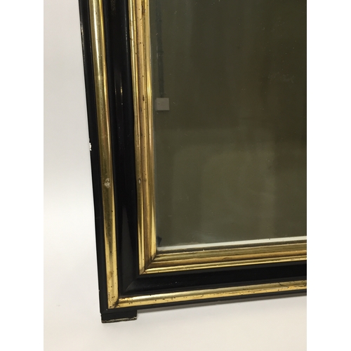 73 - Black and gold frame vintage mirror 60cm x 91cm