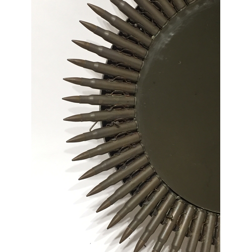 252 - Military Interest Mirror Made From Spent Military Rounds 43cms Diameter.