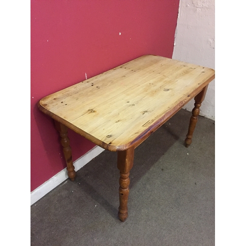 33 - Pine farmhouse table 68cm x 122cm x 74cm