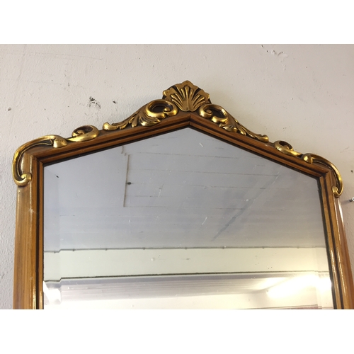 76 - Gilt and wood frame bevelled edge mirror 43cm x 67cm