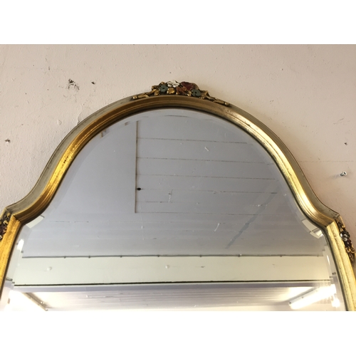 77 - Gilt frame bevelled edge mirror 41cm x 65cm