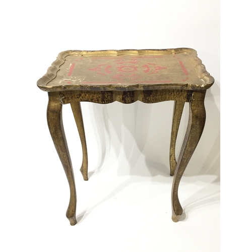 46 - Gold Coloured Side Table 31cm x 43cm x 51cm