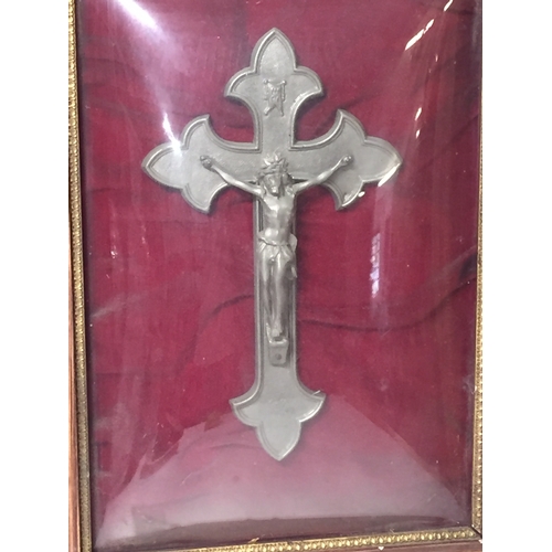 181 - Framed corpus Christi with bowed front glass 40cm x 53cm