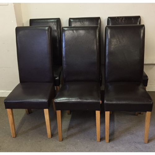 55 - 6 leather Look High Back chairs