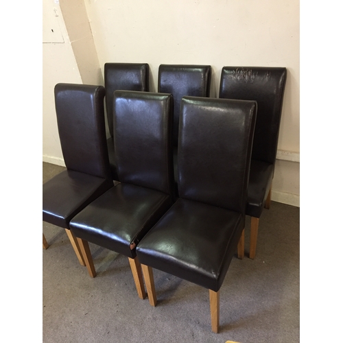 55 - 6 leather Look High Back chairs