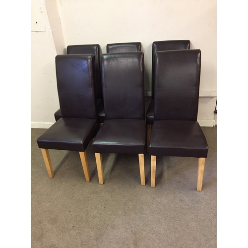 56 - Similar to previous lot 6 leather Look High Back chairs