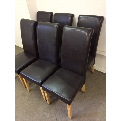 56 - Similar to previous lot 6 leather Look High Back chairs