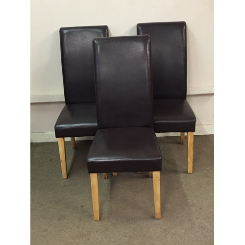 57 - 3 leather Look High Back chairs