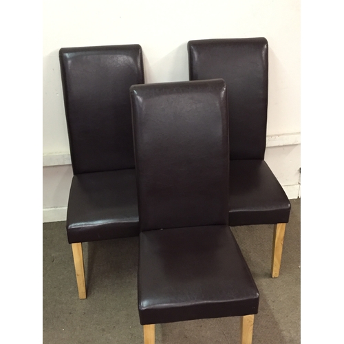 57 - 3 leather Look High Back chairs